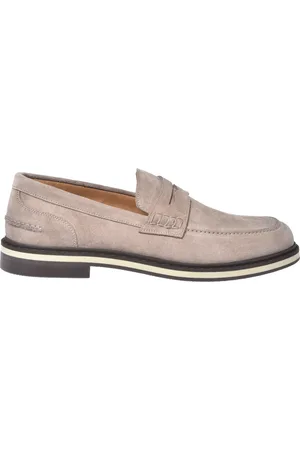 BALDININI Buty, Mężczyzna, Beżowy, 40 EU, Mokasyny in grey suede leather
