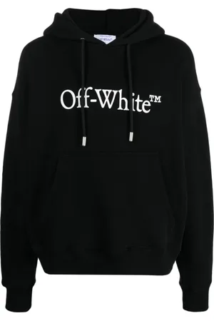 OFF-WHITE Bluzy, Mężczyzna, Czarny, S, Bawełna, Bluza z kapturem Big Bookish Skate Drawstring