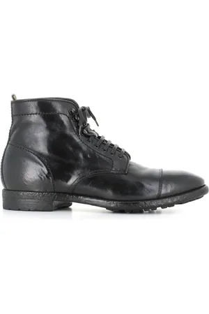 Officine creative Buty, Mężczyzna, Czarny, 40 EU, Skóra, Sznurowane botki do kostki
