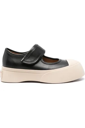 Marni Buty, Kobieta, Czarny, 39 EU, Czarne Skórzane Sneakersy