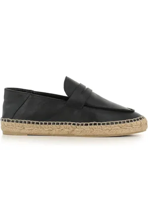 Castaner Buty, Kobieta, Czarny, 36 EU, Czarna skórzana mokasynka z podeszwą sznurkową