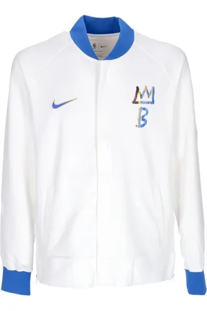 Nike Kurtki, Mężczyzna, Biały, L, Poliester, Bluza Bomberka City Edition Inspirowana Basquiatem