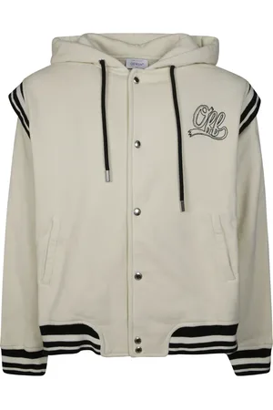 OFF-WHITE Kurtki, Mężczyzna, Biały, M, Bawełna, Bluza z kapturem Varsity Fleece