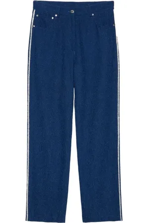 Msgm Spodnie, Kobieta, Niebieski, S, Luźne Dżinsy
