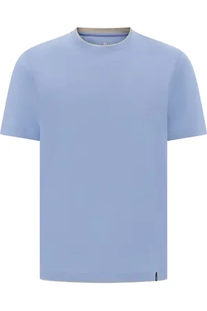 Boggi Milano Koszulki, Mężczyzna, Niebieski, S, Koszulka z bawełny, Tencel i konopi