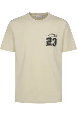 OFF-WHITE Koszulki, Mężczyzna, Beżowy, L, Bawełna, 23 Logo Slim S/S Tee