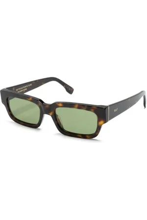 Retrosuperfuture Akcesoria, unisex, brązowy, ONE SIZE, Brązowe Okulary Przeciwsłoneczne Zielone Soczewki