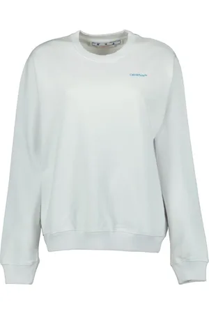 OFF-WHITE Bluzy, Kobieta, Biały, S, Bawełna, Bluza z Rozmytą Strzałą