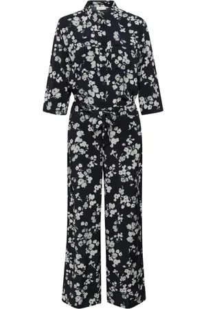 Kaffe Kombinezony, Kobieta, Czarny, XL, Marine Flower Kombinezon Spodnie