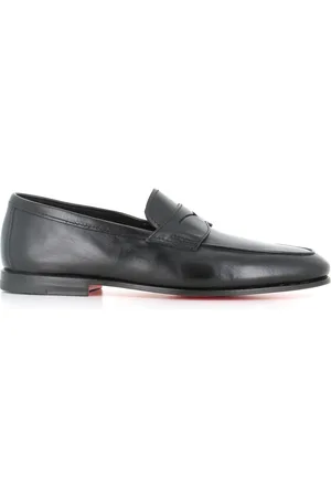 santoni Buty, Mężczyzna, Czarny, 42 1/2 EU, Czarna skórzana mokasynówka