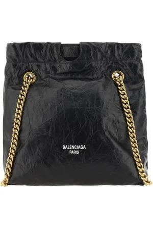 Balenciaga Torebki, Kobieta, Czarny, ONE SIZE, Len, Elegancka Torba na Ramię z Troczkiem