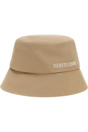 Roberto Cavalli Akcesoria, Kobieta, brązowy, ONE SIZE, Logo Kapelusz wiaderko