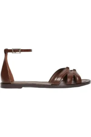Max Mara Buty, Kobieta, brązowy, 40 EU, Płaskie sandały z naturalnej skóry