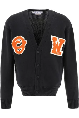 OFF-WHITE Swetry, Mężczyzna, Czarny, S, Dzianinowy kardigan