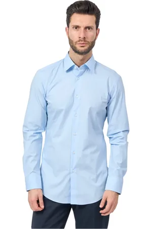 HUGO BOSS Koszule, Mężczyzna, Niebieski, M, Niebieska Koszula Slim Fit z Długim Rękawem