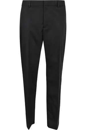 OFF-WHITE Spodnie, Mężczyzna, Czarny, L, Bawełna, Czarne, dopasowane spodnie z zamkiem