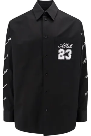 OFF-WHITE Koszule, Mężczyzna, Czarny, M, Bawełna, Koszula wierzchnia z grubej bawełny 23 Heavycot