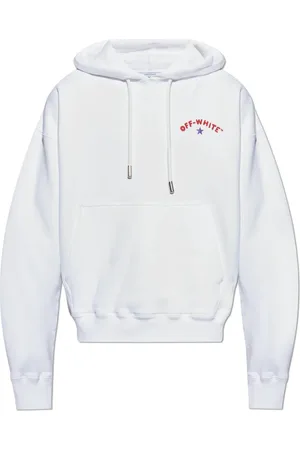 OFF-WHITE Bluzy, Mężczyzna, Biały, S, Bawełna, Logo Hoodie