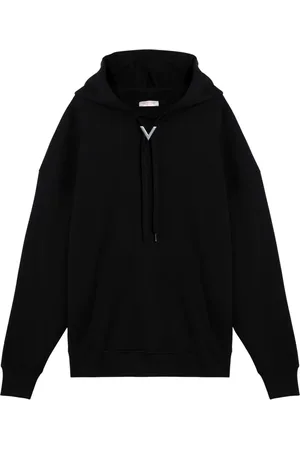 VALENTINO GARAVANI Bluzy, Mężczyzna, Czarny, S, Len, Bluza z Kapturem w Stylu