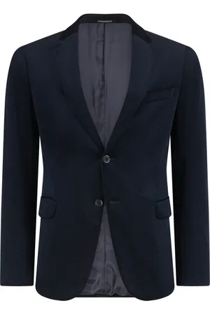Emporio Armani Kurtki, Mężczyzna, Niebieski, M, Kurtka Bawełniana z Kołnierzem