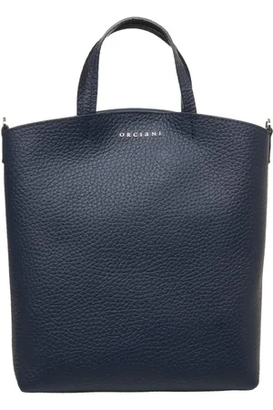 Orciani Torebki, Kobieta, Niebieski, ONE SIZE, Skóra, Ladylike S Soft Small Leather Tote Bag