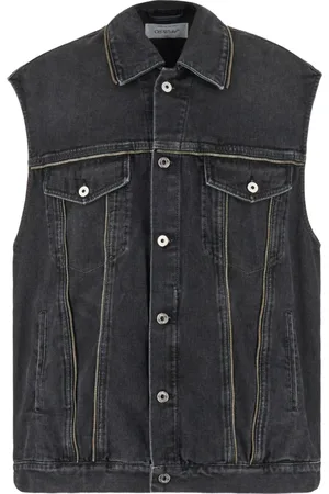 OFF-WHITE Kurtki, Mężczyzna, Niebieski, S, Giacche Gilet Vest