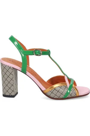 Chie Mihara Buty, Kobieta, Wielobarwność, 35 EU, Skórzane Sandały z Geometrycznym Wzorem