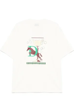 Drôle de Monsieur Koszulki, Mężczyzna, Biały, L, Jasny Beżowy T-shirt z okrągłym dekoltem