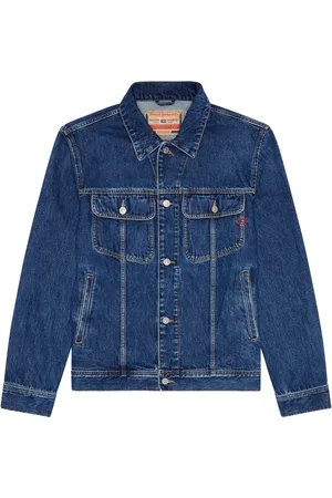 Diesel Kurtki, Mężczyzna, Niebieski, M, Bawełna, D-Barcy Regular Trucker Jacket