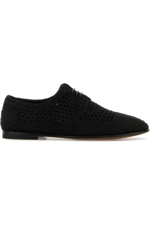 Dolce & Gabbana Buty, Mężczyzna, Czarny, 43 EU, Czarne Szydełkowe Buty na Sznurowadła Sneakers