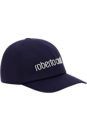 Roberto Cavalli Akcesoria, Kobieta, Niebieski, ONE SIZE, Logo Baseball Cap Twill Fabric
