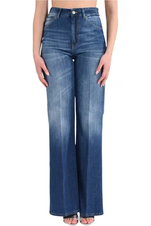 Dondup Jeansy, Kobieta, Niebieski, W29, Wide Leg Jeansy Modello Amber