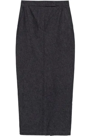 Max Mara Spódnice, Kobieta, Czarny, M, Indigo Blue Spódnica z Kieszeniami