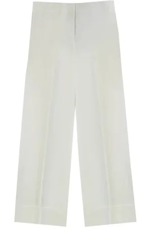 Incotex Spodnie, Kobieta, Biały, S, Regular Fit Lyocell Lniane Spodnie Twill