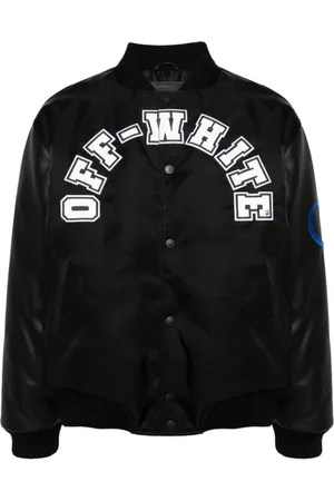 OFF-WHITE Kurtki, Mężczyzna, Czarny, S, Baseballowa Kurtka Varsity Oversize
