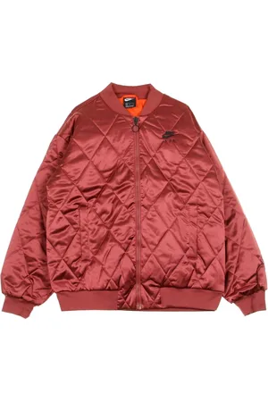 Nike Kurtki, Kobieta, Czerwony, M, Satyna, Bomberka z satyny