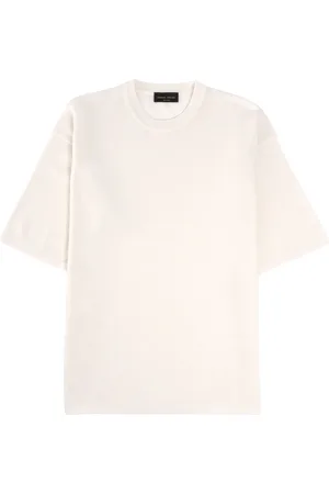 Roberto Collina Koszulki, Mężczyzna, Biały, M, Minimalistyczny Sweter T-shirt