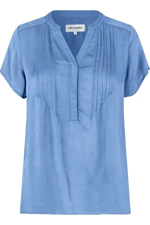 Lollys Laundry Bluzki, Kobieta, Niebieski, M, Niebieski Heatherll Top Krótki Rękaw Tee