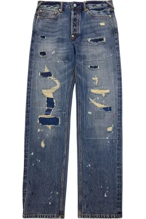 Evisu Jeansy, Mężczyzna, Niebieski, W31, Zniszczone Jeansyy w Kolorze Niebieskim