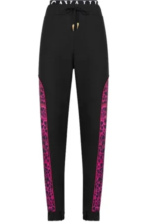 Roberto Cavalli Spodnie, Kobieta, Czarny, L, Spodnie z nadrukiem paneli