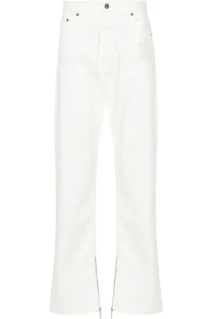 OFF-WHITE Jeansy, Mężczyzna, Biały, W31, Bawełna, Jeansyy z logo w stylu lat 90.