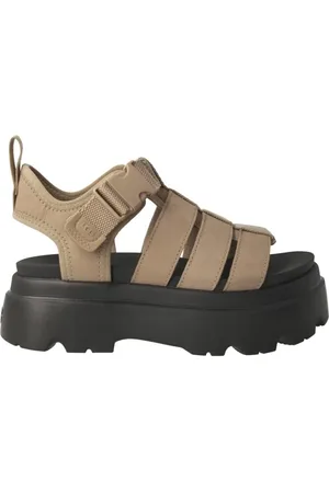 UGG Buty, Kobieta, Beżowy, 39 EU, Zamsz, Beżowe Sandały na Platformie Cora dla Kobiet
