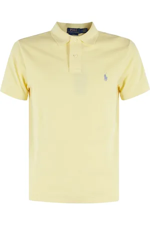 Ralph Lauren Koszulki, Mężczyzna, Żółty, XL, Żółty Polo Sweter Krótki Rękaw
