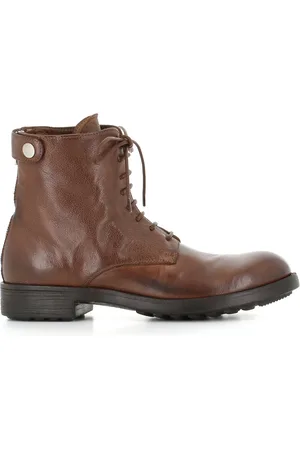 Officine creative Buty, Kobieta, brązowy, 40 EU, Skóra, Vintage Skórzane Botki Anfibio