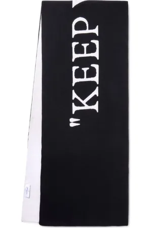 OFF-WHITE Akcesoria, Kobieta, Czarny, ONE SIZE, Wełna, Wełniany Szalik Dzianinowy