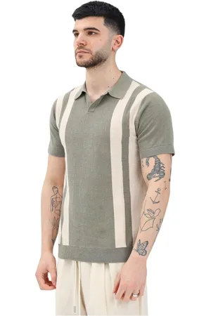 SELECTED Koszulki, Mężczyzna, Zielony, XL, Len, Polo w stylu vintage w kolorze zielonym