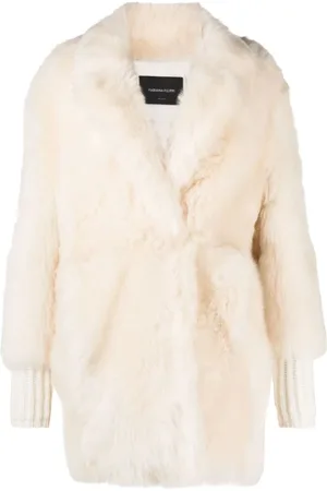 Fabiana Filippi Kurtki, Kobieta, Biały, S, Kożuch Shearling