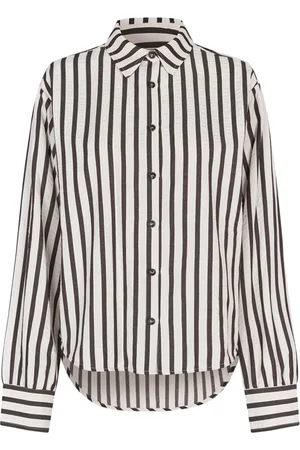 Lollys Laundry Bluzki, Kobieta, Beżowy, L, Koszula w Paski z Długim Rękawem Bleekerll Styl