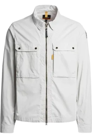 Parajumpers Kurtki, Mężczyzna, Biały, L, Stylowy Ghiaccio Overshirt