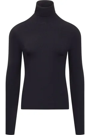 OFF-WHITE Swetry, Mężczyzna, Czarny, S, Wełna, Golf Długi Rękaw z Golfem